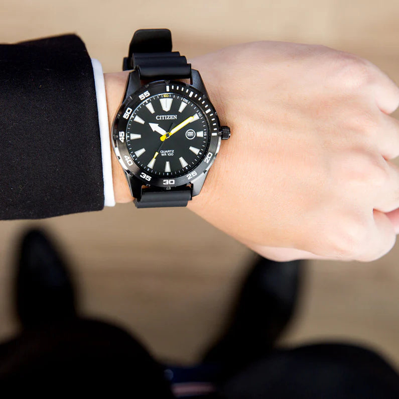 Citizen Men's Black Urethane Watch, Stainless Steel Case | Bi1045-13e by i-watch