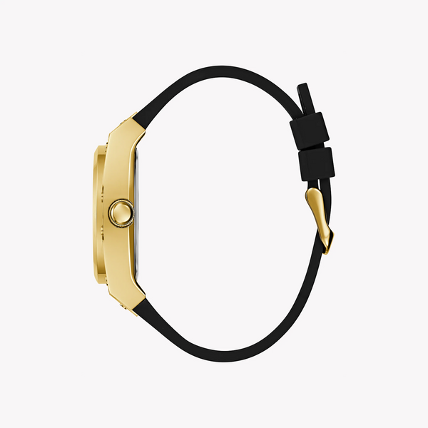 Guess Men's Gold Watch, Black Dial, Silicone Band | Gw0569g2 by i-watch