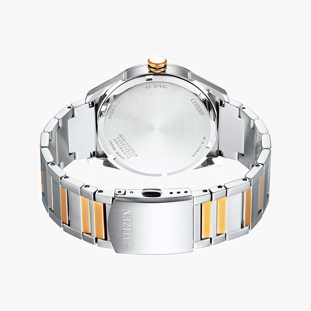 CITIZEN AW0084-81A - ELEGANT FUSION OF STYLE & FUNCTIONALITY Men's Eco-Drive Watch with Silver & Gold Band-i-Watch-2