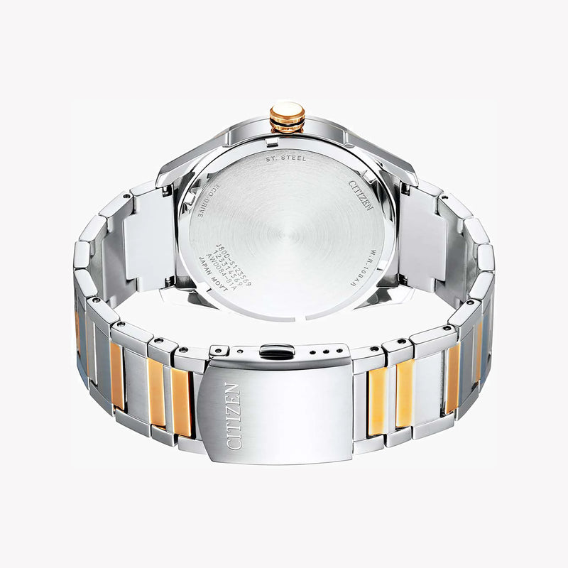 Citizen Aw0084-81a - Elegant Fusion Of Style & Functionality Men's Eco-Drive Watch With Silver & Gold Band by i-watch