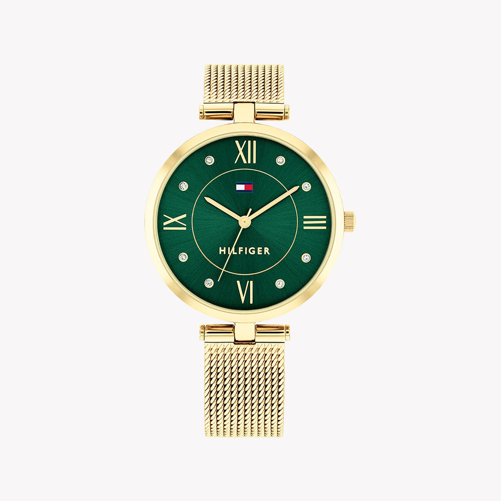 Tommy Hilfiger Women's Gold Watch, Green Dial | 1692140 by i-watch