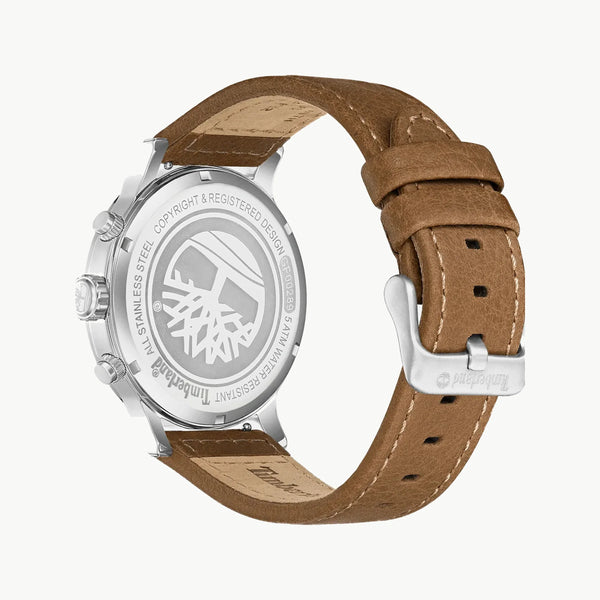 Timberland Men's Silver Leather Watch, Blue Dial | Tdwgf0028904 by i-watch