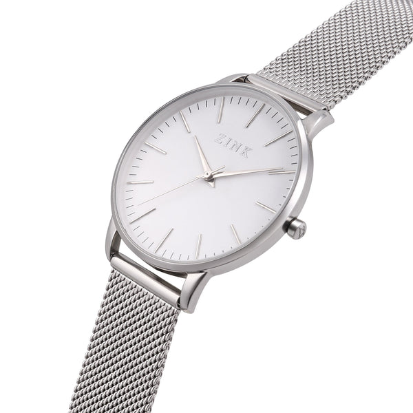 Zink Women's Watch With Silver Stainless Steel Case And Silver Stainless Steel Band