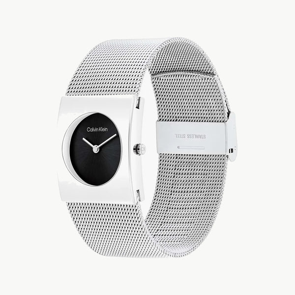 Ck Calvin Klein Women's Silver Watch, Black Dial | K2g271d6 by i-watch