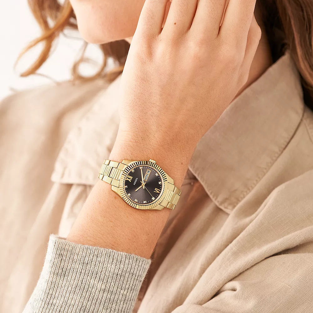 FOSSIL ES5206 ELEGANT GOLD & BROWN WOMEN'S WATCH - TIMELESS SOPHISTICATION & STYLE-i-Watch-4