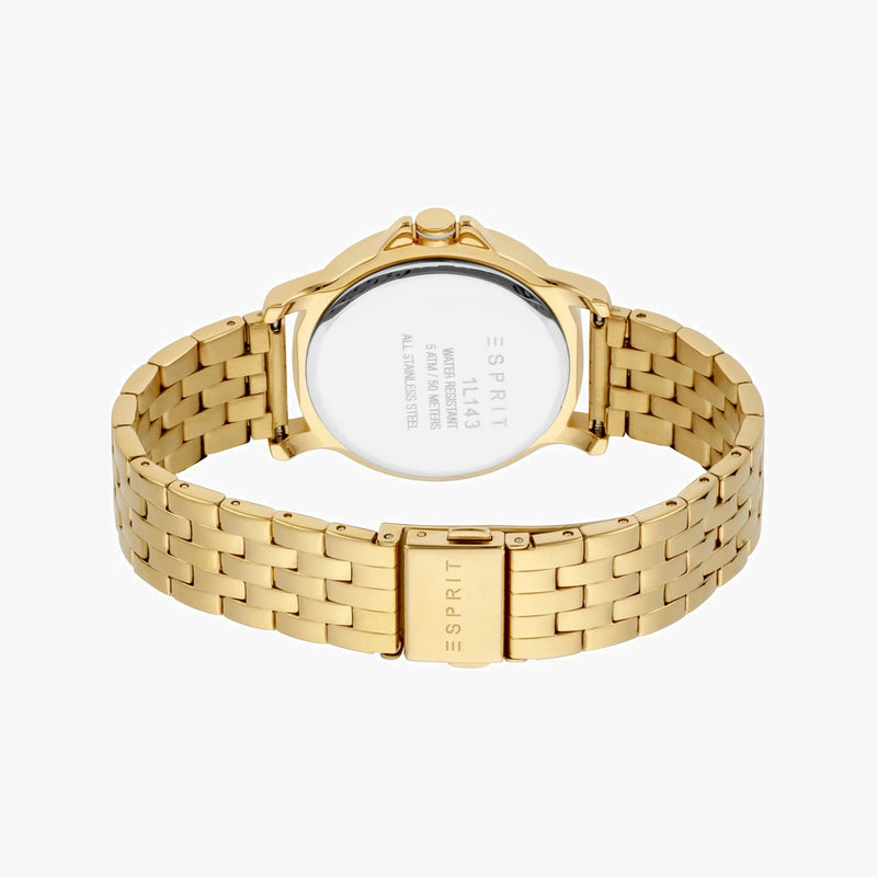 Esprit Women's Gold Stainless Steel Watch, Silver Dial | ES1L144M2045 by i-watch