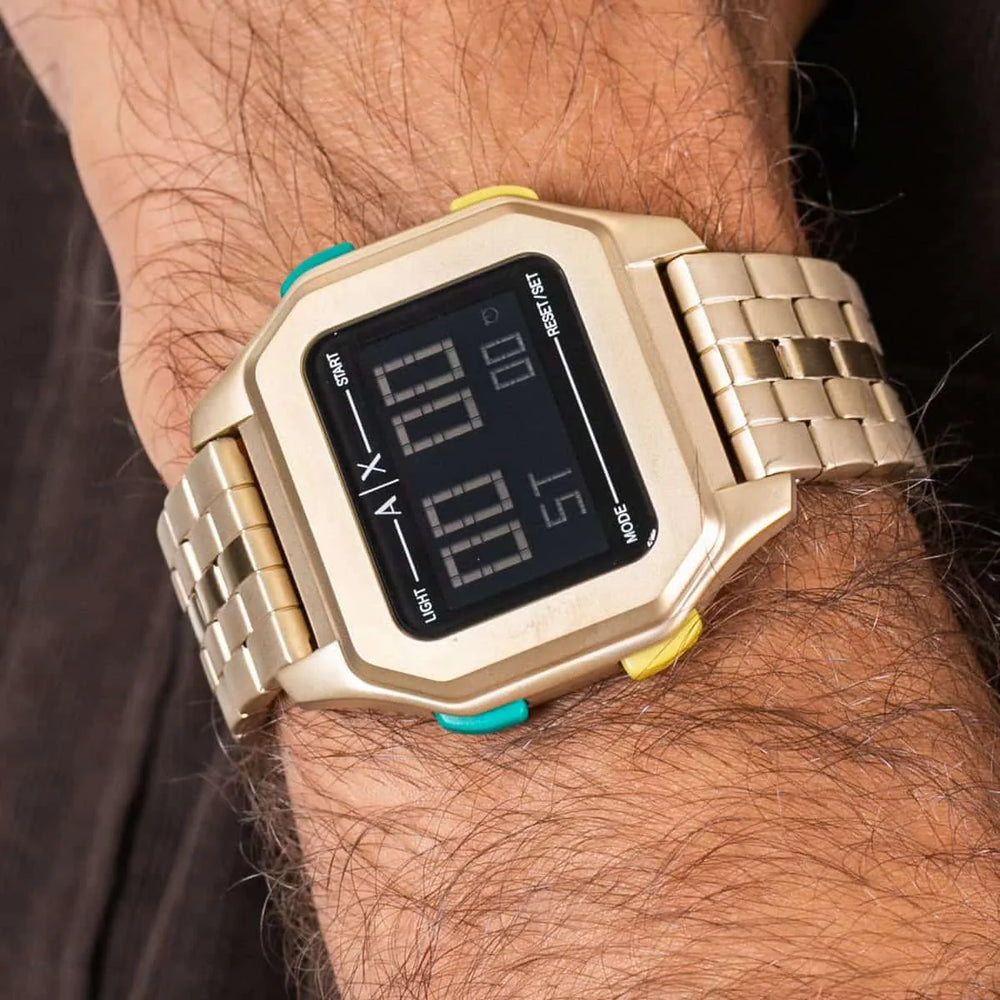 ARMANI EXCHANGE AX2950 GOLD SIGNATURE - BOLD LUXURY MEN'S WATCH WITH DIGITAL DIAL-i-Watch-4