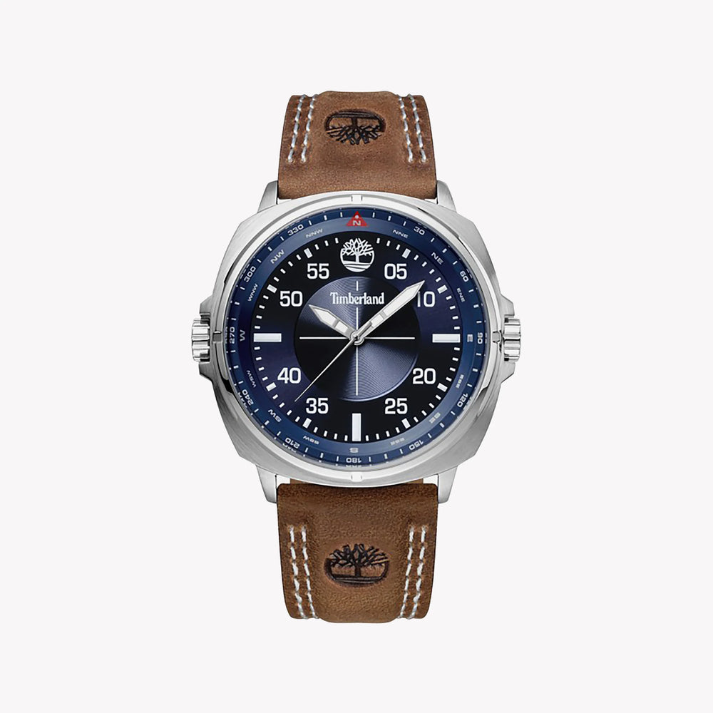 Timberland Men's Silver & Brown Watch, Blue Dial | Tbl15516js03 by i-watch