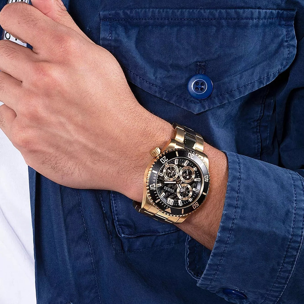 GUESS GW0488G2 BOLD ELEGANCE - MENS GOLD STAINLESS STEEL WATCH WITH BLACK DIAL-i-Watch-4