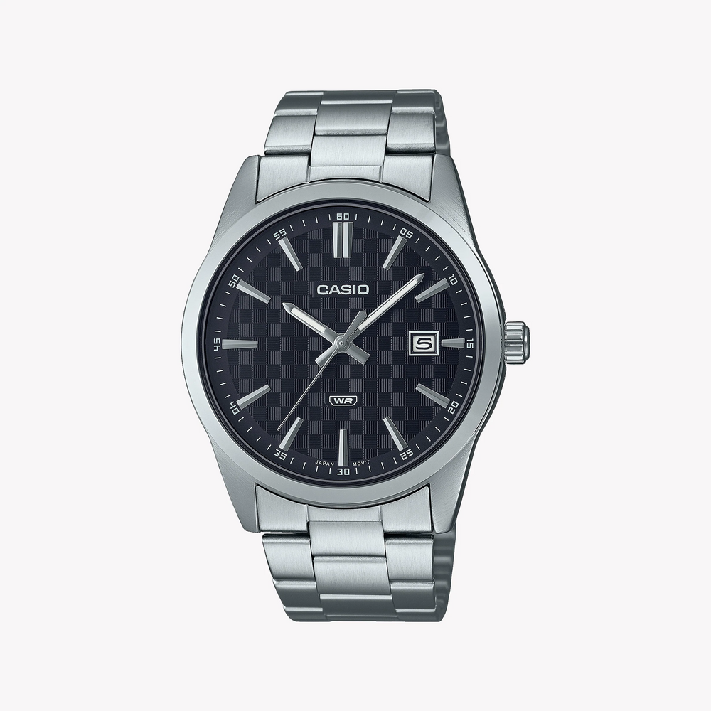 Casio Men's Stainless Steel Watch, Carbon Dial | Mtp-Vd03d-1a by i-watch