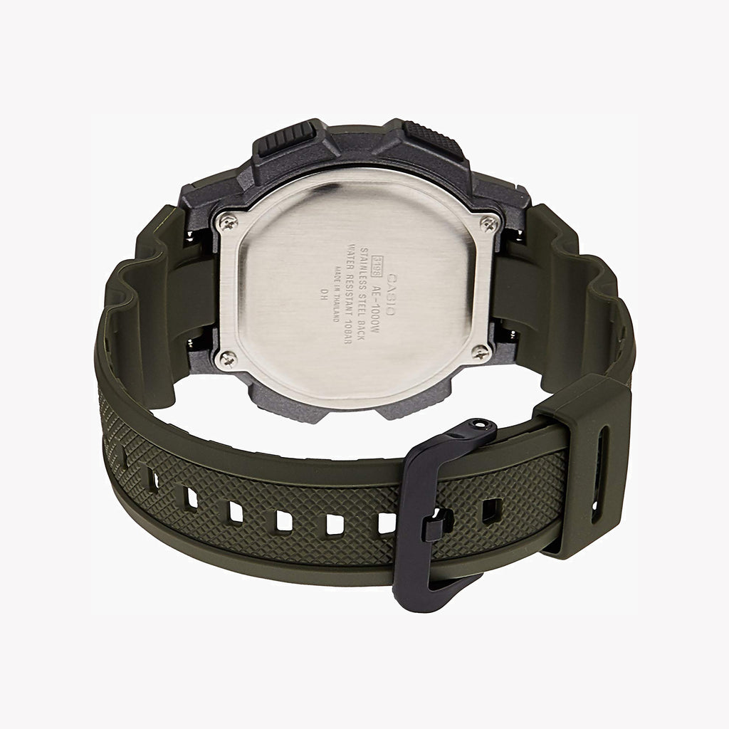 Casio Men's Green Resin Watch, Digital Display | Ae-1000w-3avdf