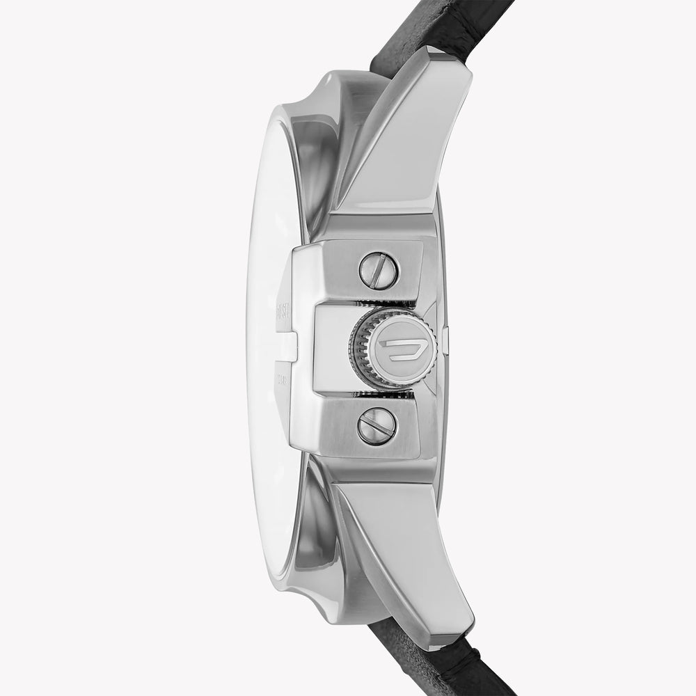 Diesel Men's Black Stainless Steel Watch, Silver Leather | Dz1907 by i-watch