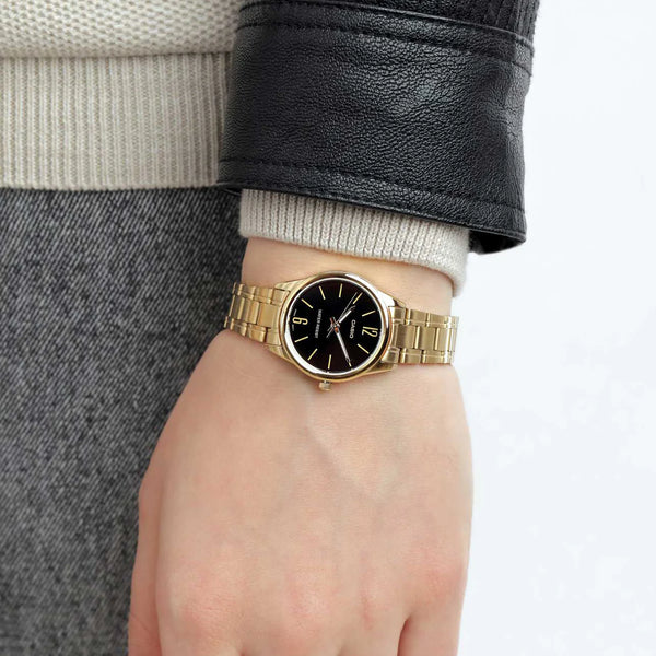 Casio Women's Gold Watch, Black Dial | Ltp-V005g-1b by i-watch
