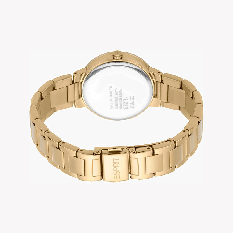 Esprit Women's Gold Stainless Steel Watch, White Dial | Es1l042m0025 by i-watch