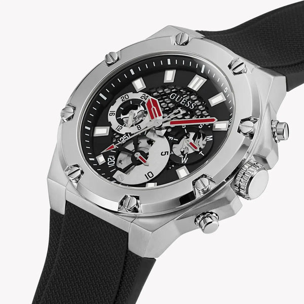 Guess Men's Silver Watch, Multicolor Dial | Gw0334g1 by i-watch