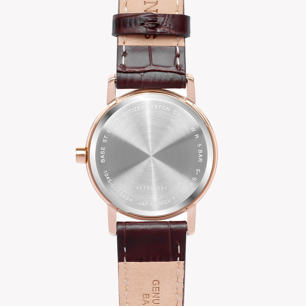 CITIZEN EQ9063-04D - ELEGANT TIMEPIECE FOR THE MODERN WOMAN: GOLD & WHITE, LEATHER BAND