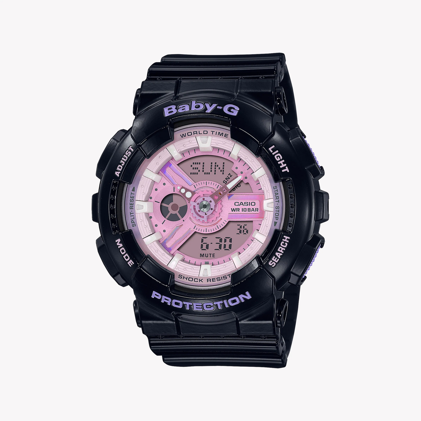 Baby-G Women's Black Resin, Pink Dial | Ba-110pl-1adr by i-watch