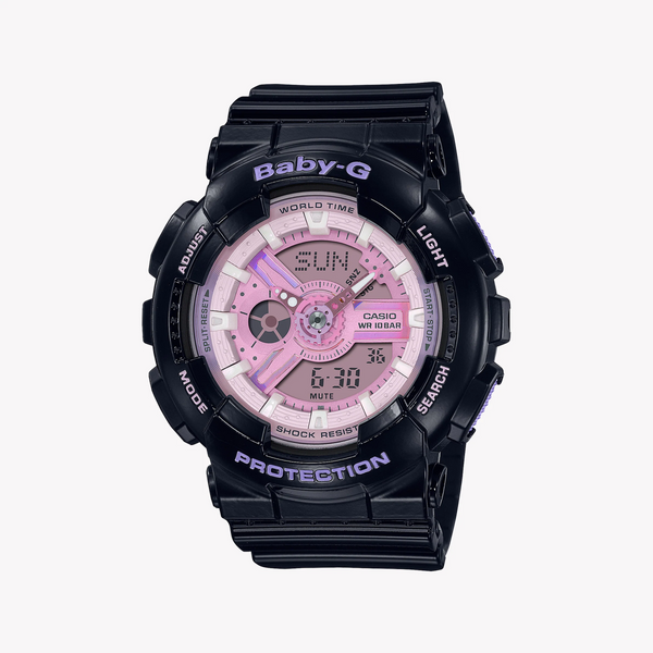 Baby-G Women's Black Resin, Pink Dial | Ba-110pl-1adr by i-watch