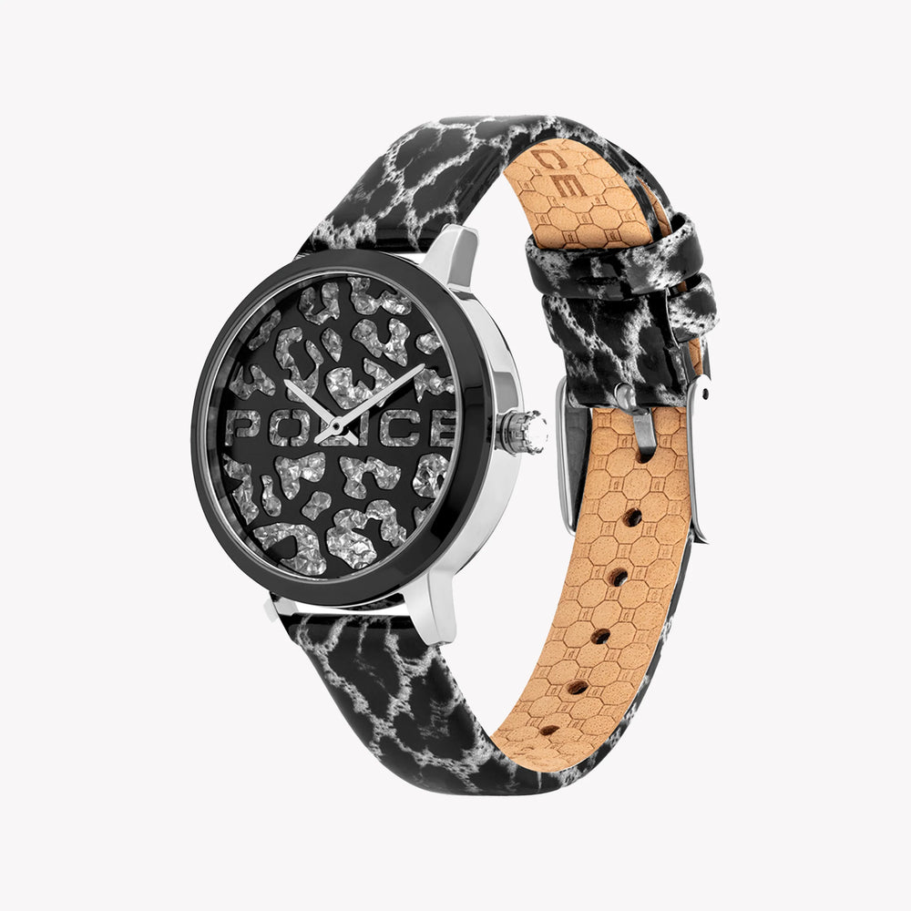 Police Women's Multicolor Stainless Steel Watch, Black Leather | P16028mstb02 by i-watch