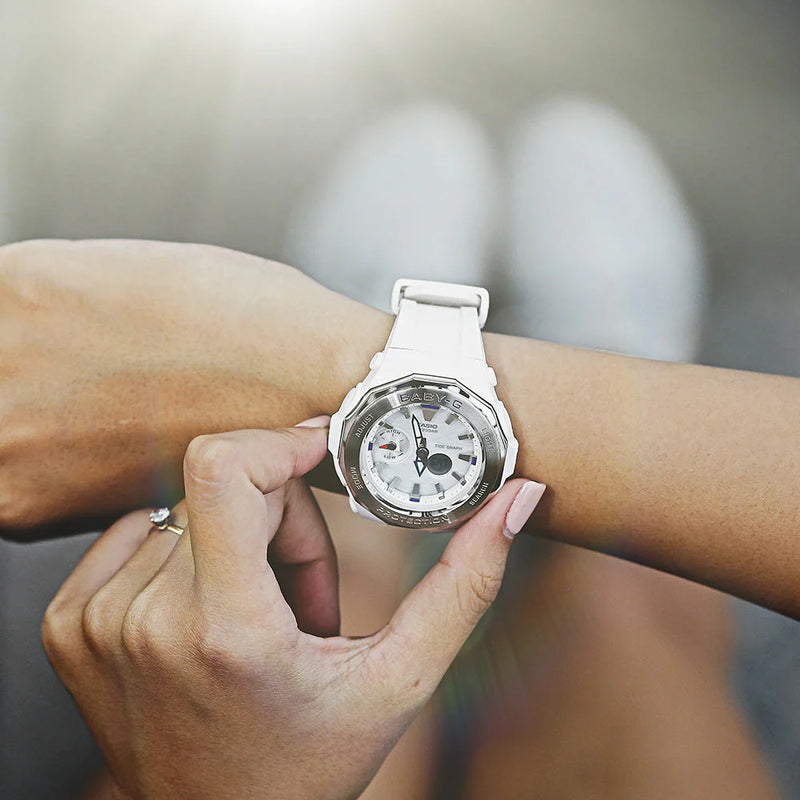 Casio Baby-G Bga-225-7adr - Elegant Adventure Women's Watch With White Resin Band & Silver Case by i-watch