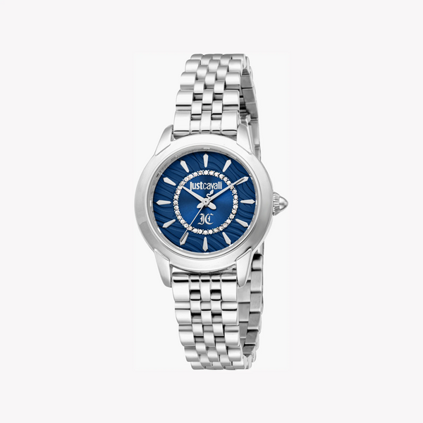 Just Cavalli Women's Silver Watch, Dark Blue Dial | Jc1l333m0015 by i-watch