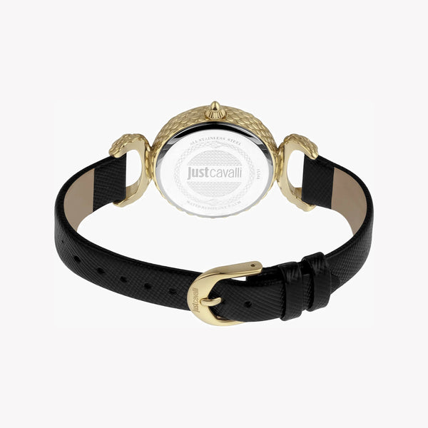 Just Cavalli Women's Black Leather Watch, Gold Case | Jc1l148l0025 by i-watch