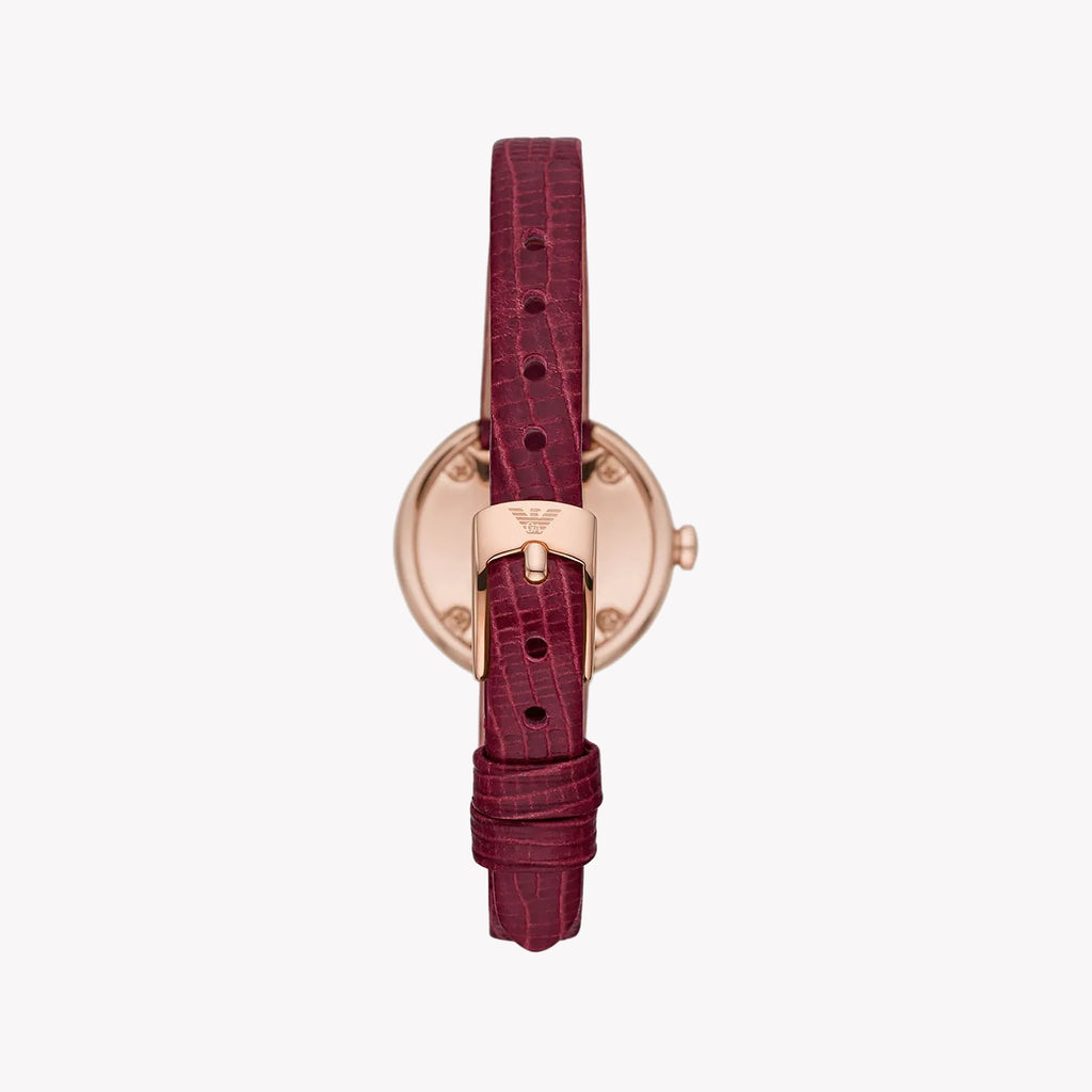 Emporio Armani AR11417 Women's Rose Gold Red Leather Watch-i-Watch-3