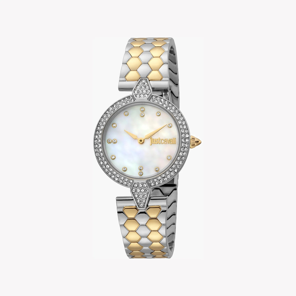 JUST CAVALLI Women's Watch with Silver Stainless Steel Case and Silver & Gold Stainless Steel Band-i-Watch-2