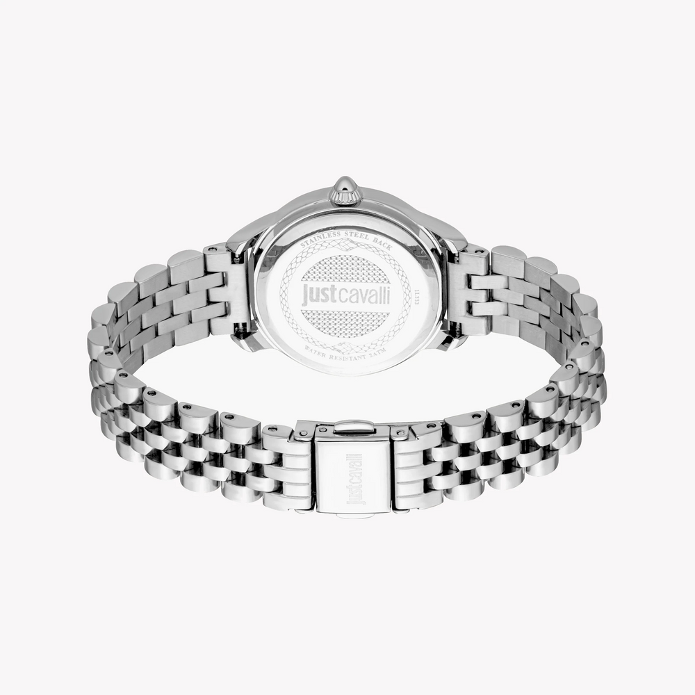 Just Cavalli Women's Silver Watch, Dark Blue Dial | Jc1l333m0015 by i-watch