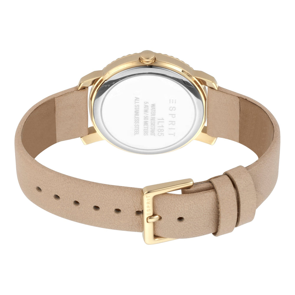 Esprit Women's Watch With Silver Stainless Steel Case And Beige Leather Band by i-watch