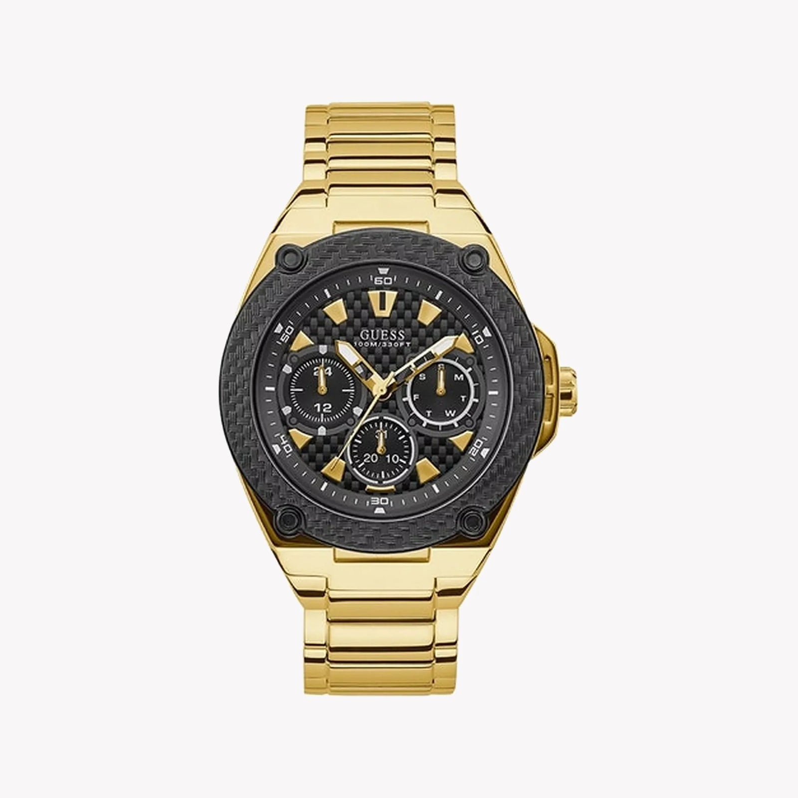 Guess Men's Black Stainless Steel Watch, Gold Band | W1305g2 by i-watch