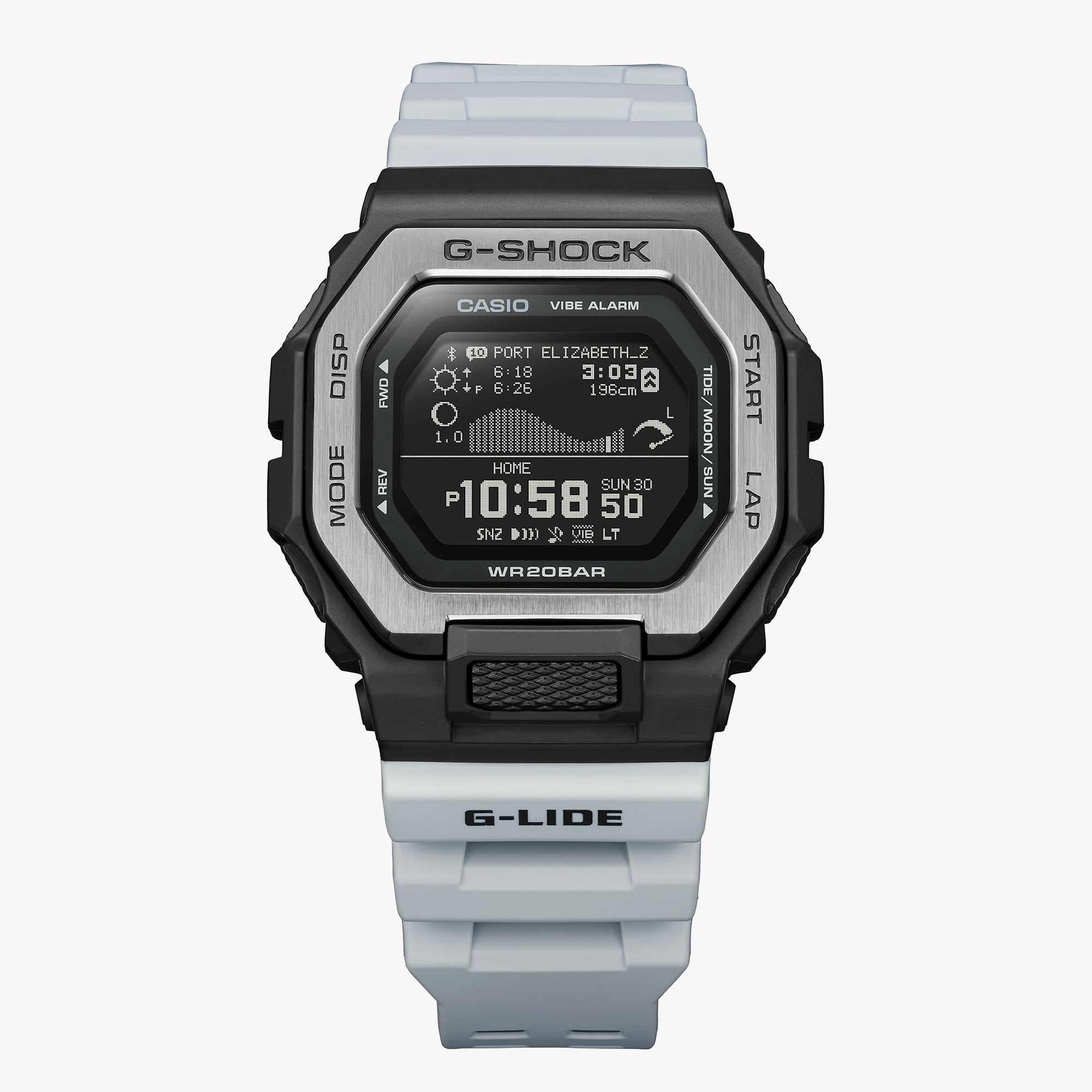 CASIO G-SHOCK GBX-100TT-8DR ELEMENTAL ADVENTURER - MEN'S WATCH WITH BLACK STAINLESS STEEL CASE AND WHITE BAND