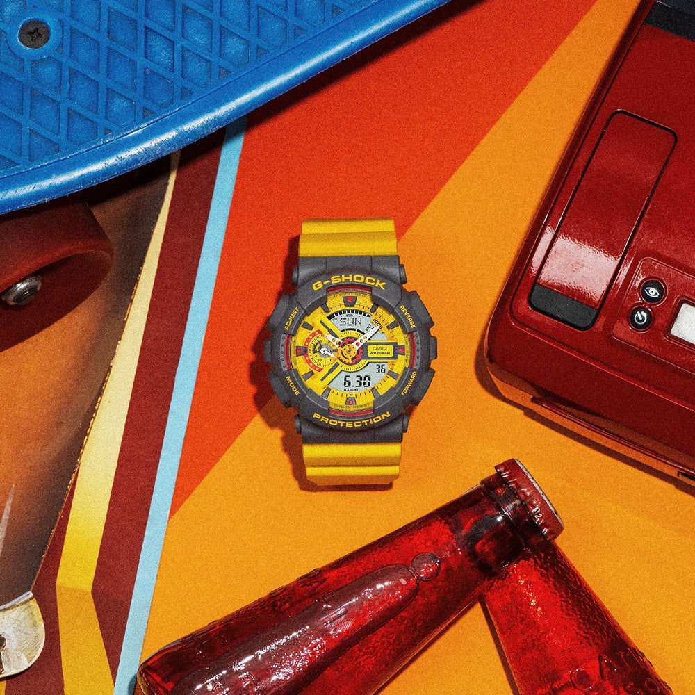 G-Shock Men's Gray Resin & Yellow Band Watch | Ga-110y-9adr by i-watch