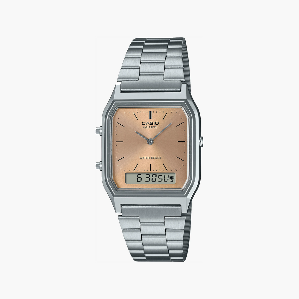 Casio Women's Pink Copper Watch, Silver & Rose Gold | Aq-230a-4amqyes by i-watch