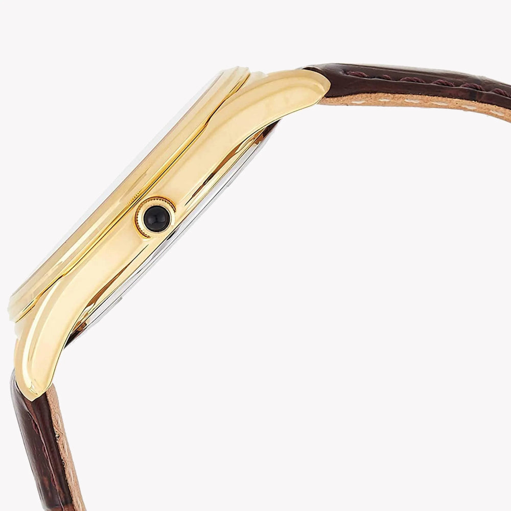 Seiko SRK050P1 Men's Quartz Gold Watch with Leather Band-i-Watch-2