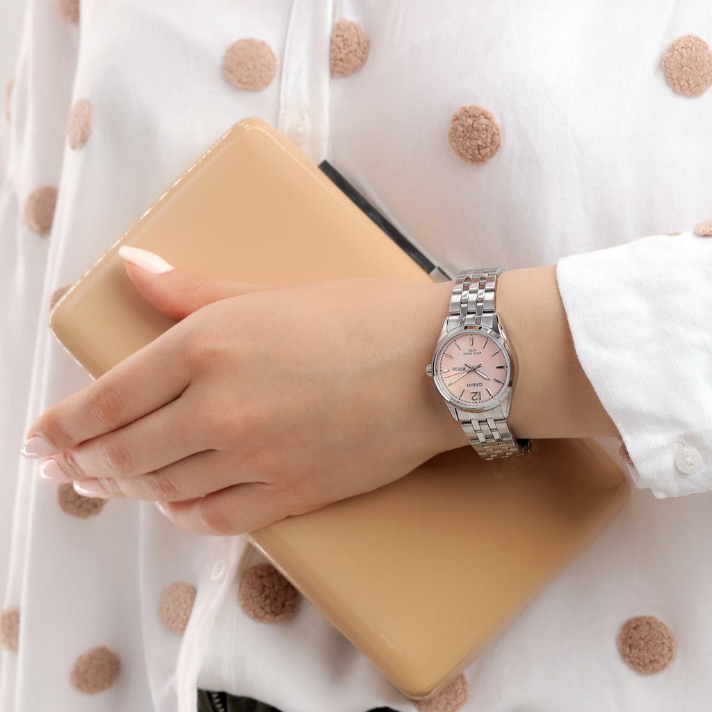 CASIO LTP-1335D-5AVDF - PINK ELEGANCE SERIES Women's Watch with Stainless Steel Bracelet and Eye-Catching Pink Dial-i-Watch-3