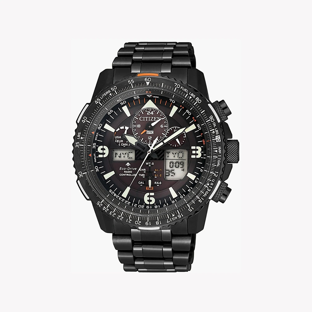 CITIZEN ECO-DRIVE JY8085-81E BLACK DUAL TIME MEN'S WATCH - INNOVATIVE PERFORMANCE & STYLE