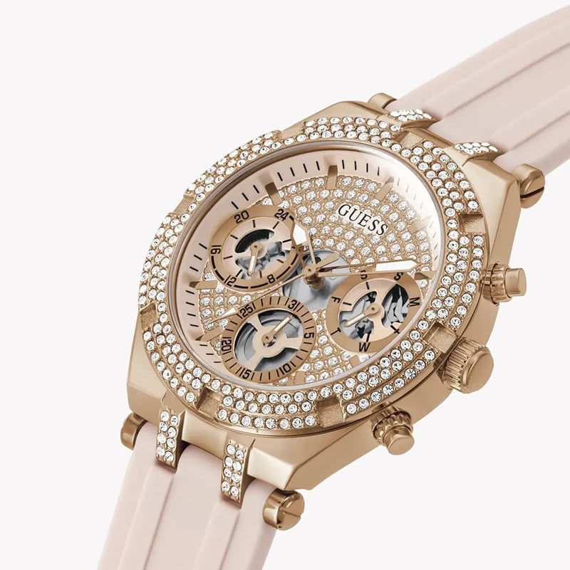 Guess Women's Rose Gold Watch, Pink Silicone Band | Gw0407l3 by i-watch