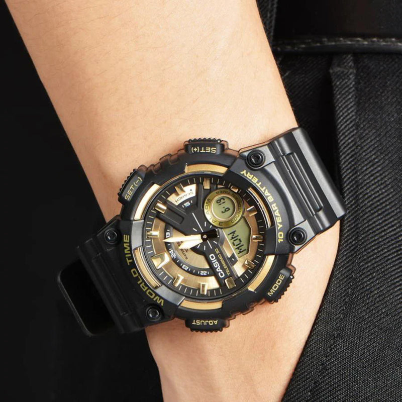 Casio Aeq-110bw-9avdf Sporty Elegance - Rugged Adventure-Ready Men's Watch With Black Resin BAnd and Striking Digital Display by i-watch