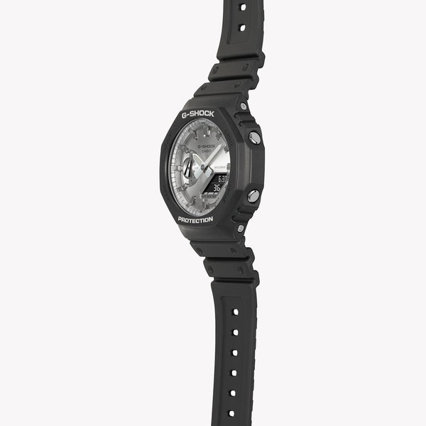 Casio G-Shock Men's Black Resin Watch, Silver Dial | Ga-2100sb-1aer by i-watch