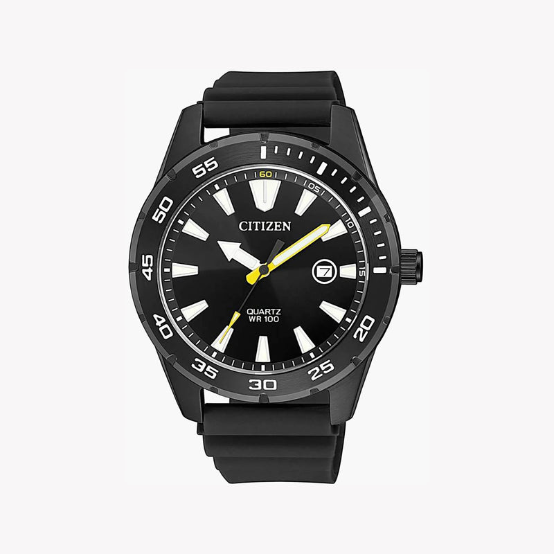 Citizen Men's Black Urethane Watch, Stainless Steel Case | Bi1045-13e by i-watch
