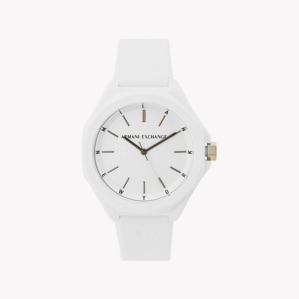 Armani Exchange Unisex White Silicone Watch, Nylon Case | Ax4602 by i-watch