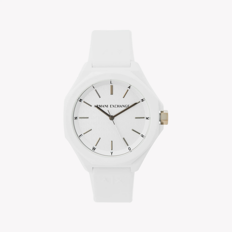 Armani Exchange Unisex White Silicone Watch, Nylon Case | Ax4602 by i-watch