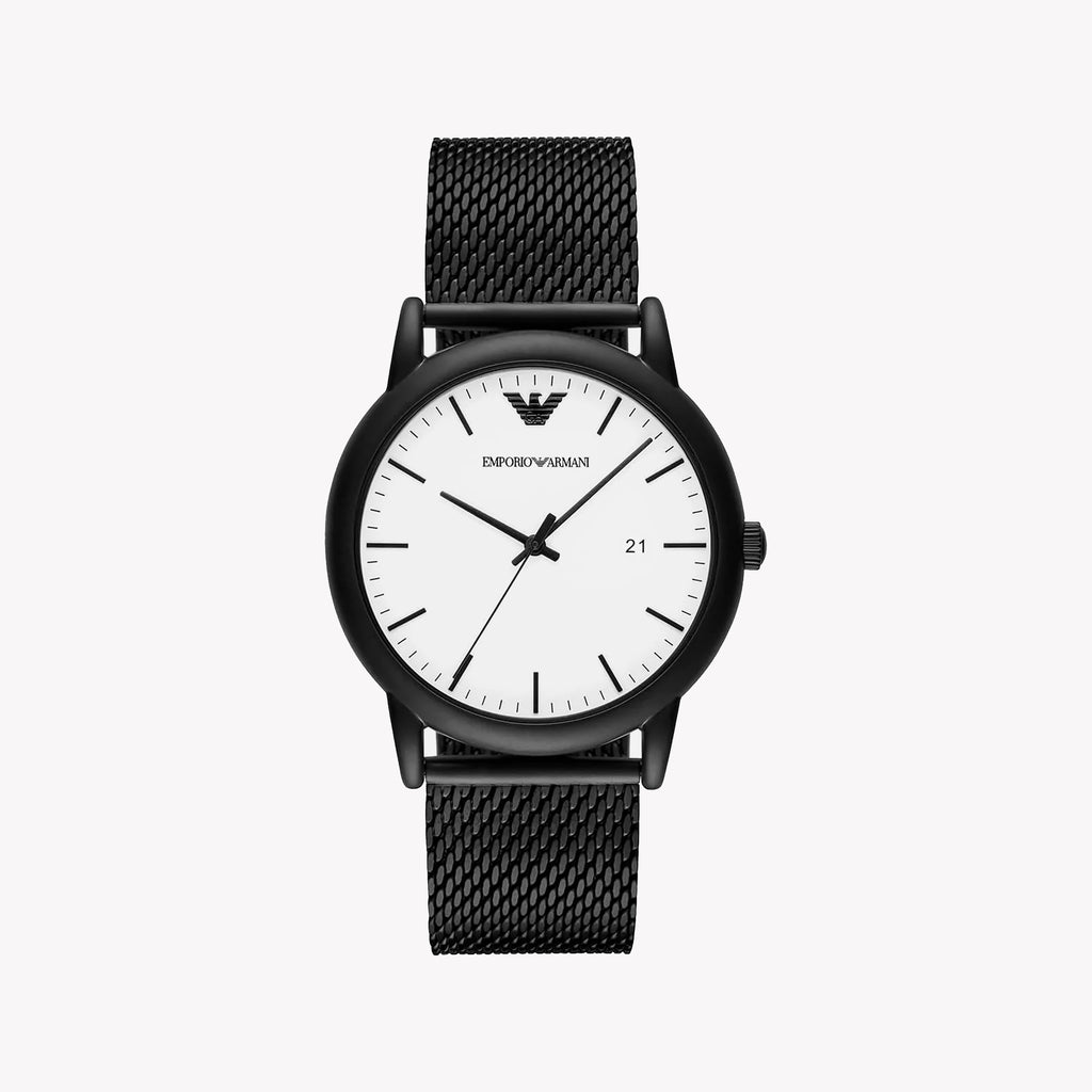EMPORIO ARMANI AR11046 BLACK STAINLESS STEEL - MODERN ELEGANCE MEN'S WATCH