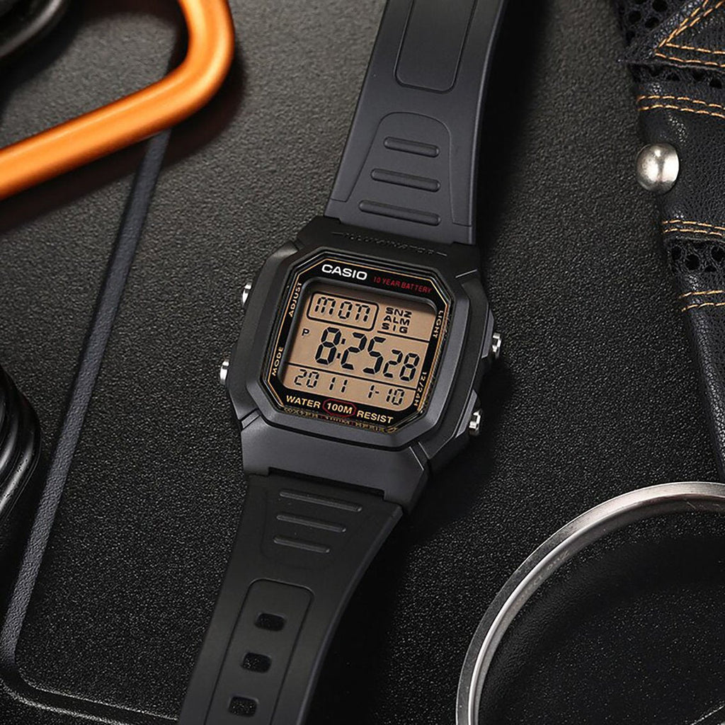 CASIO W-800HG-9AVDF - RUGGED ELEGANCE MEN'S DIGITAL TIMEPIECE WITH BLACK RESIN BAND-i-Watch-4