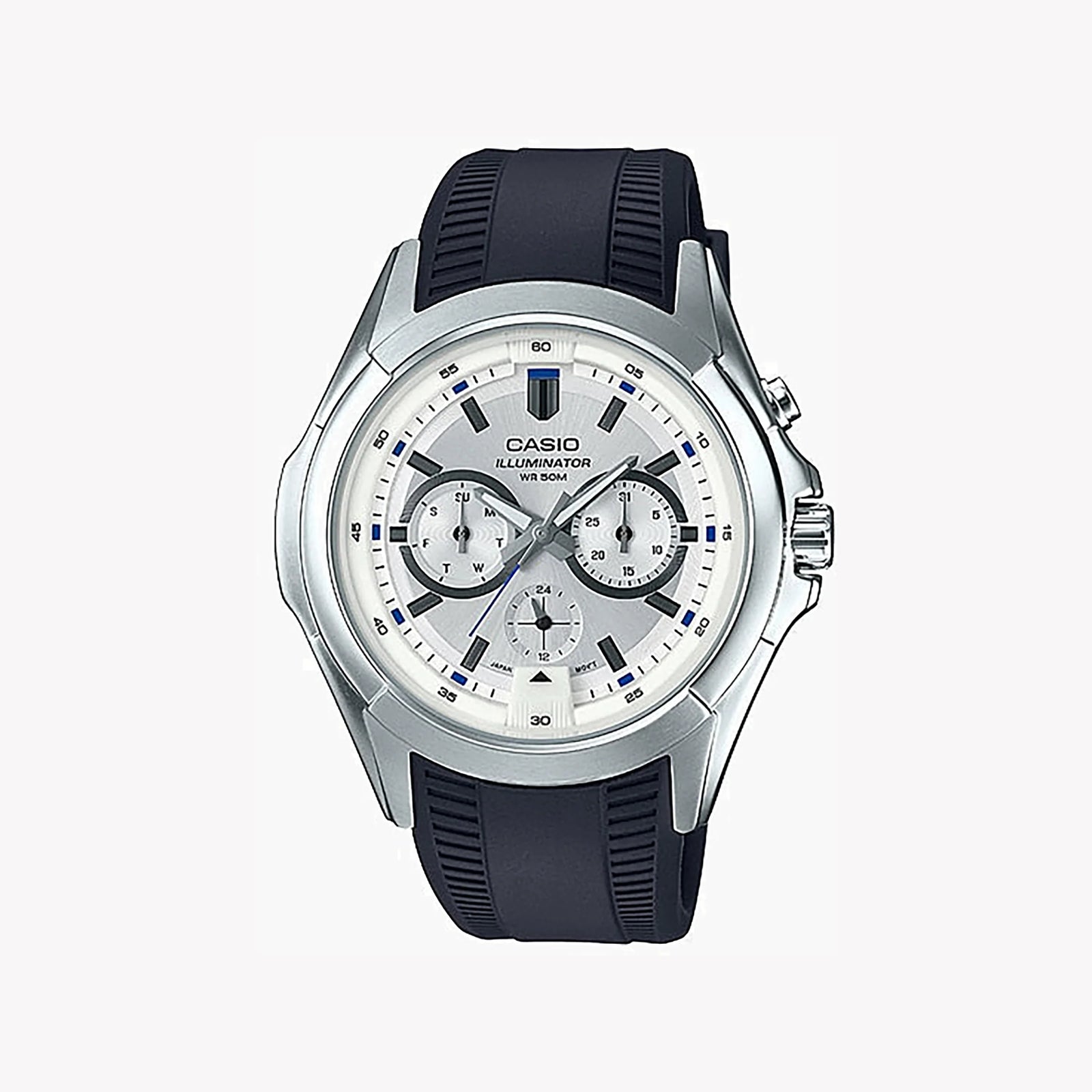 Casio Mtp-E204-7avdf - Sporty Elegance For The Modern Man - Stainless Steel & White Dial by i-watch