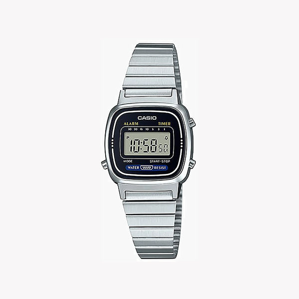 Casio Unisex Silver Resin Watch, Stainless Steel Band | La670wa-1df by i-watch