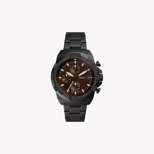 Bronson Chronograph Black Stainless Steel Watch FS5851