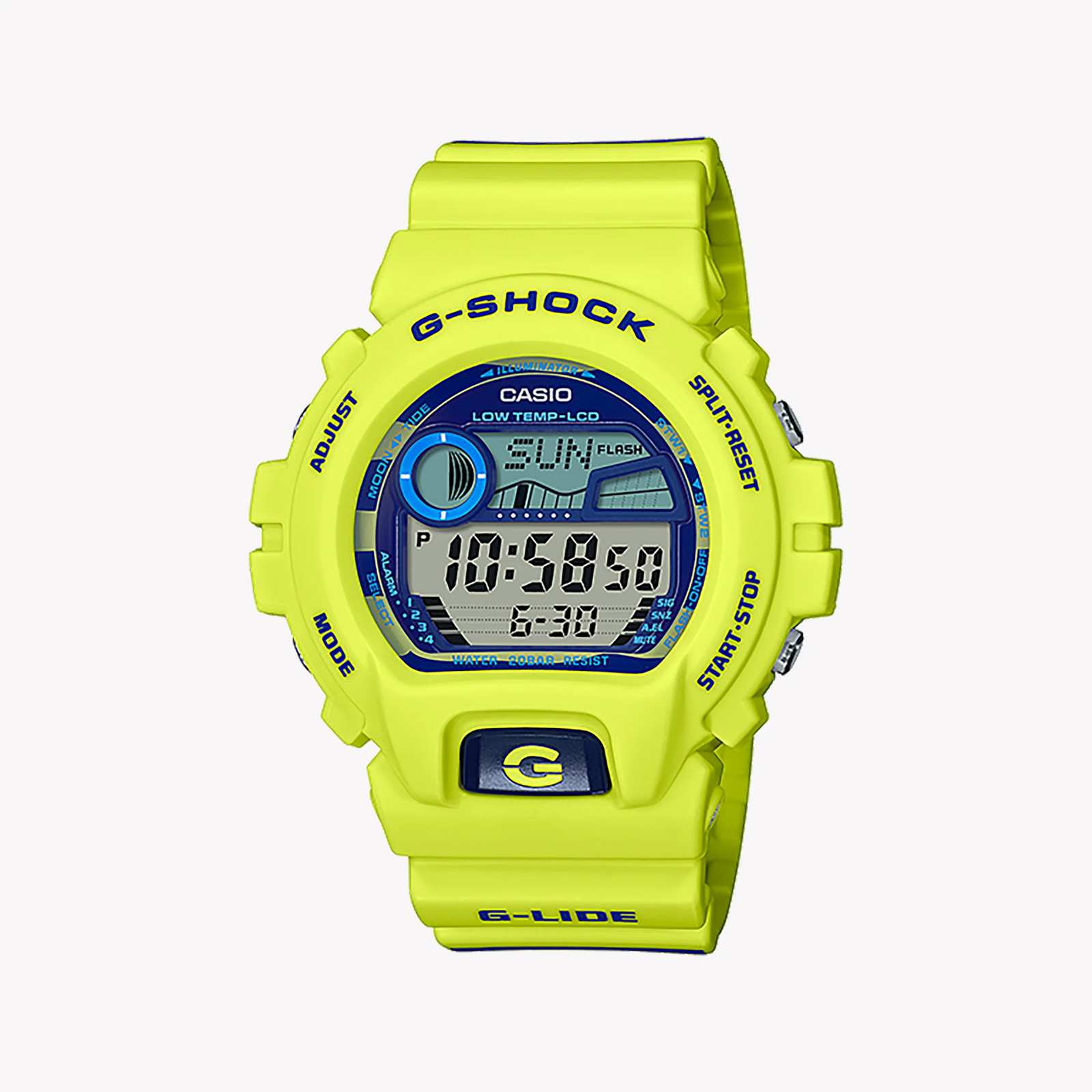 Casio G-Shock Glx-6900ss-9dr Sporty Splash - Rugged Yellow Unisex Watch With Tide Graph & 200m Water Resistance by i-watch
