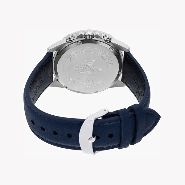 Casio Men's Black Leather Watch, Blue Dial | Efv-570l-2bvudf by i-watch